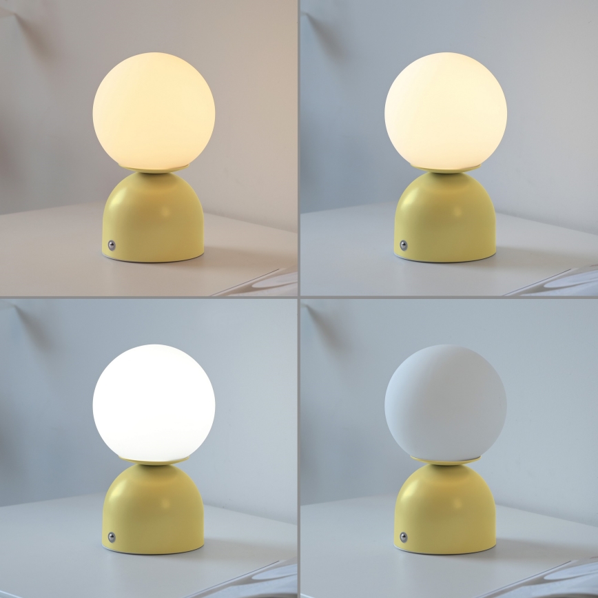 Schöner Wohnen 19218-81 - LED dimējama skārienvadāma uzlādējamā galda lampa RUDI LED/1,2W/5V 3000-6000K 1200 mAh dzeltena