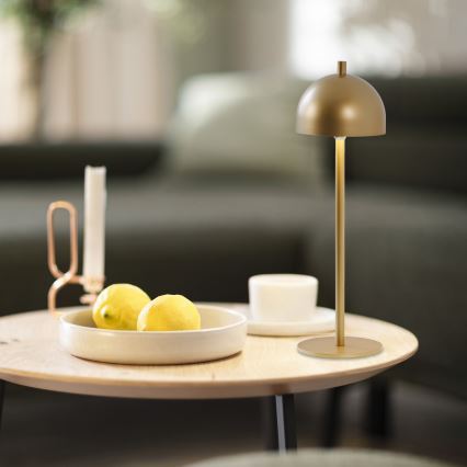 Schöner Wohnen 19244-12 - LED ar iespēju regulēt spilgtumu, skārienvadāma, uzlādējama galda lampa ārā lietošanai BELLIS LED/2,5W/5V 2600 mAh IP54 zelta