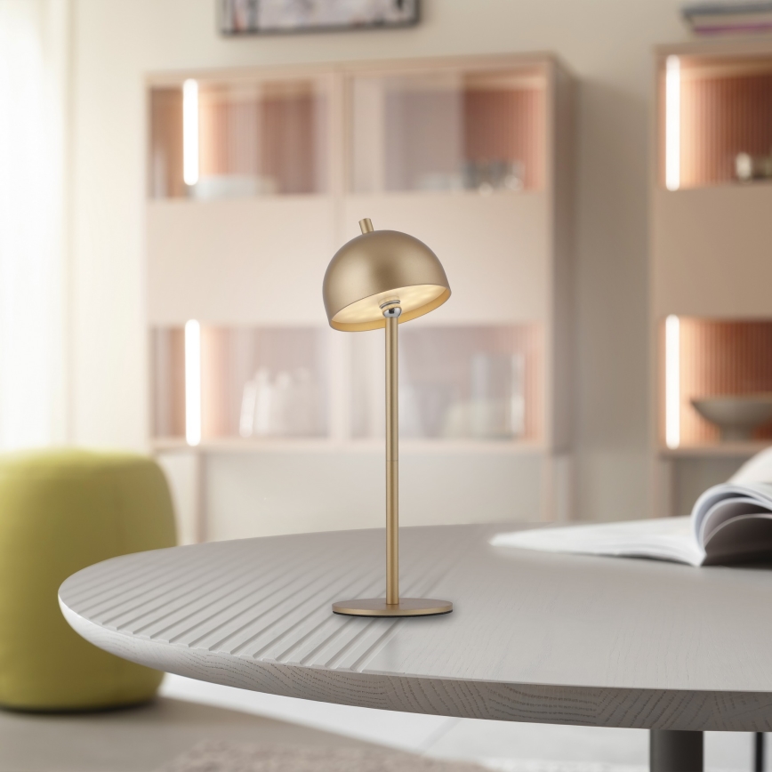 Schöner Wohnen 19244-12 - LED ar iespēju regulēt spilgtumu, skārienvadāma, uzlādējama galda lampa ārā lietošanai BELLIS LED/2,5W/5V 2600 mAh IP54 zelta