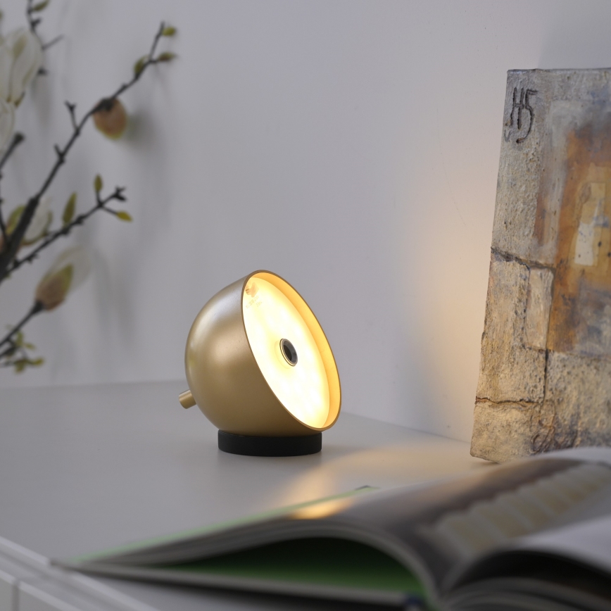 Schöner Wohnen 19244-12 - LED ar iespēju regulēt spilgtumu, skārienvadāma, uzlādējama galda lampa ārā lietošanai BELLIS LED/2,5W/5V 2600 mAh IP54 zelta