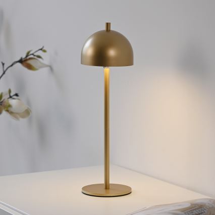 Schöner Wohnen 19244-12 - LED ar iespēju regulēt spilgtumu, skārienvadāma, uzlādējama galda lampa ārā lietošanai BELLIS LED/2,5W/5V 2600 mAh IP54 zelta