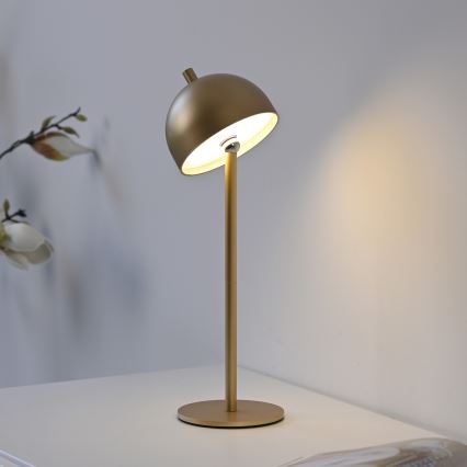 Schöner Wohnen 19244-12 - LED ar iespēju regulēt spilgtumu, skārienvadāma, uzlādējama galda lampa ārā lietošanai BELLIS LED/2,5W/5V 2600 mAh IP54 zelta