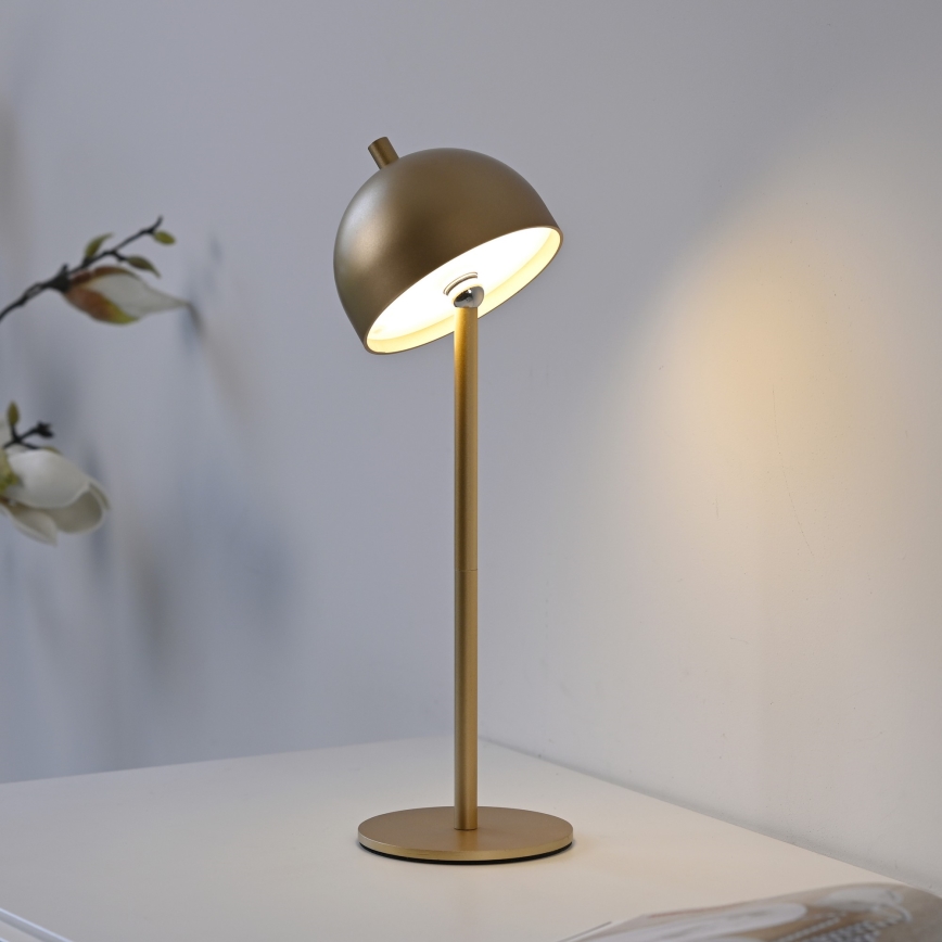 Schöner Wohnen 19244-12 - LED ar iespēju regulēt spilgtumu, skārienvadāma, uzlādējama galda lampa ārā lietošanai BELLIS LED/2,5W/5V 2600 mAh IP54 zelta