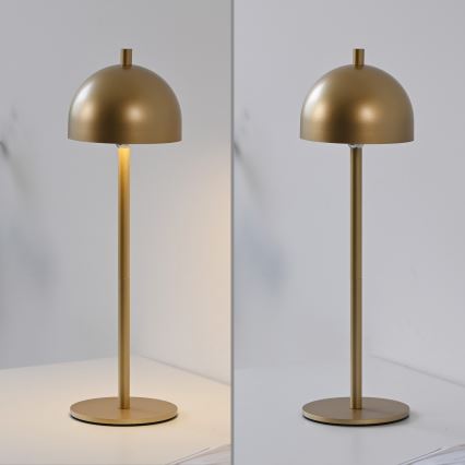 Schöner Wohnen 19244-12 - LED ar iespēju regulēt spilgtumu, skārienvadāma, uzlādējama galda lampa ārā lietošanai BELLIS LED/2,5W/5V 2600 mAh IP54 zelta
