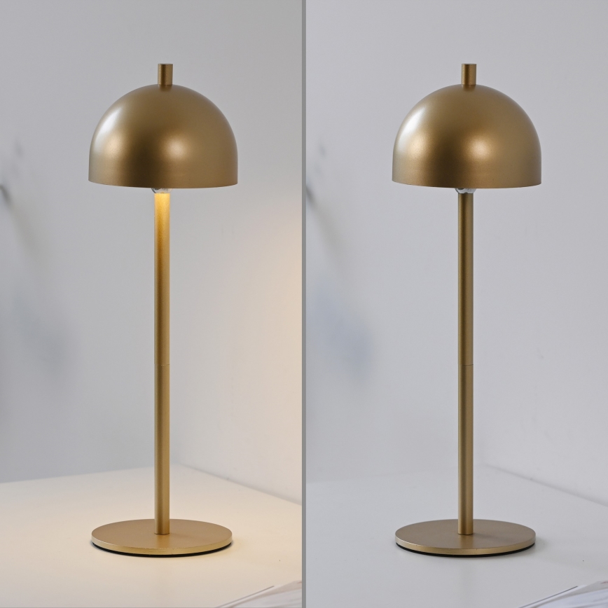 Schöner Wohnen 19244-12 - LED ar iespēju regulēt spilgtumu, skārienvadāma, uzlādējama galda lampa ārā lietošanai BELLIS LED/2,5W/5V 2600 mAh IP54 zelta