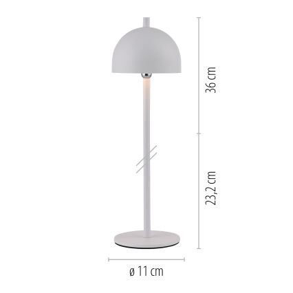 Schöner Wohnen 19244-16 - LED dimējama ar skārienvadību un uzlādējama āra galda lampa BELLIS LED/2,5W/5V 2600 mAh IP54 balta