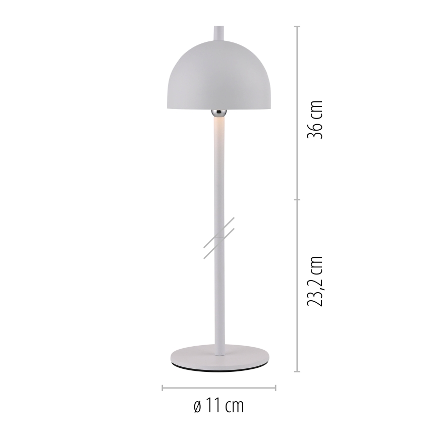 Schöner Wohnen 19244-16 - LED dimējama ar skārienvadību un uzlādējama āra galda lampa BELLIS LED/2,5W/5V 2600 mAh IP54 balta