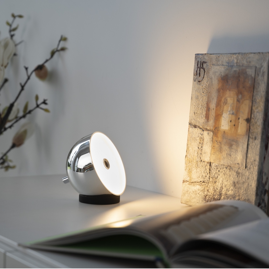 Schöner Wohnen 19244-17 - regulējama skārienjūtīga uzlādējama āra galda lampa BELLIS LED/2,5W/5V 2600 mAh IP54 spīdīgs hroms