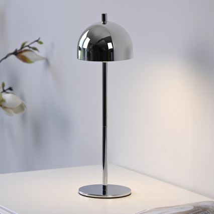 Schöner Wohnen 19244-17 - regulējama skārienjūtīga uzlādējama āra galda lampa BELLIS LED/2,5W/5V 2600 mAh IP54 spīdīgs hroms