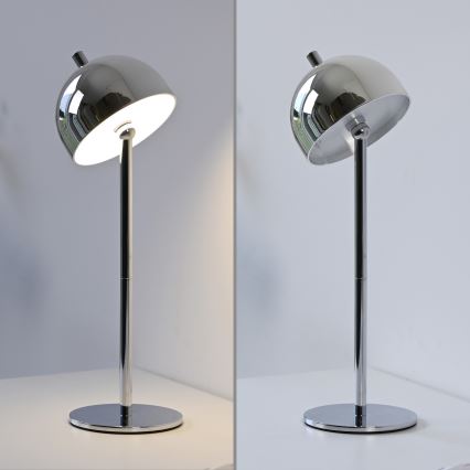 Schöner Wohnen 19244-17 - regulējama skārienjūtīga uzlādējama āra galda lampa BELLIS LED/2,5W/5V 2600 mAh IP54 spīdīgs hroms