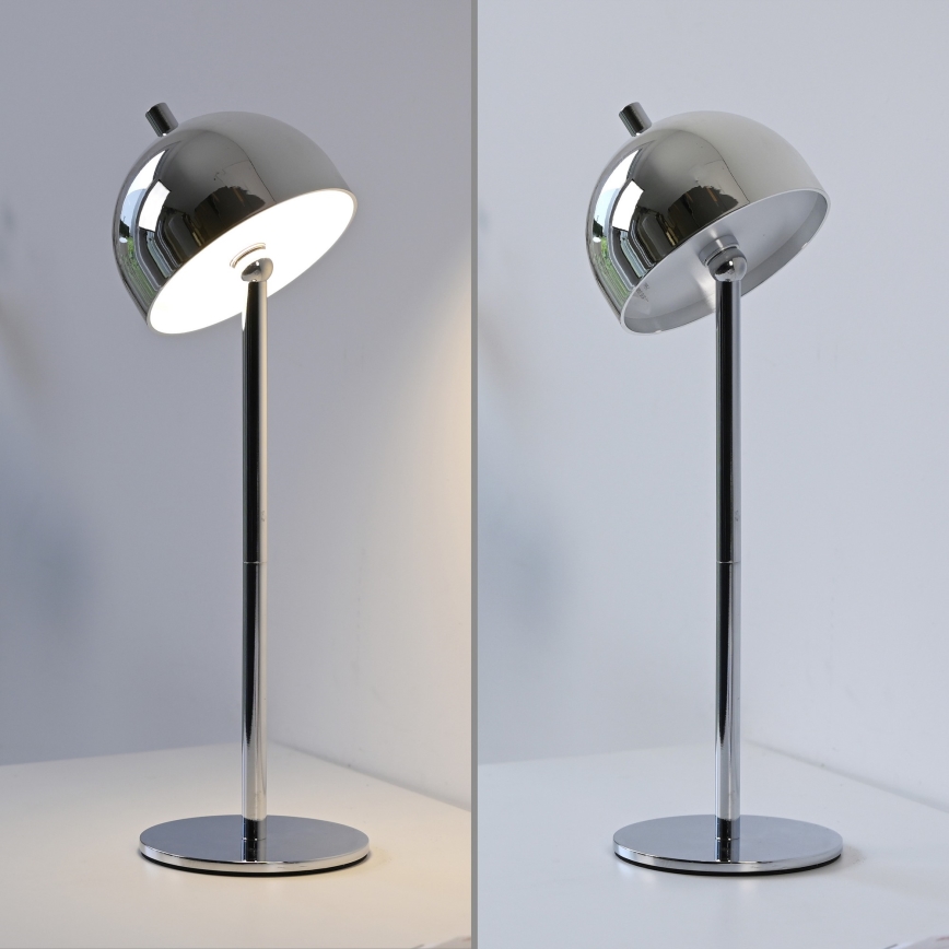 Schöner Wohnen 19244-17 - regulējama skārienjūtīga uzlādējama āra galda lampa BELLIS LED/2,5W/5V 2600 mAh IP54 spīdīgs hroms