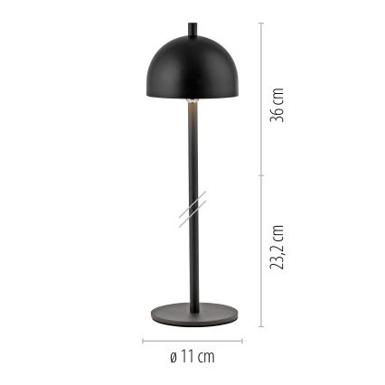 Schöner Wohnen 19244-18 - LED ar regulējamu spilgtumu, skārienvadāma uzlādējama āra galda lampa BELLIS LED/2,5W/5V 2600 mAh IP54 melna