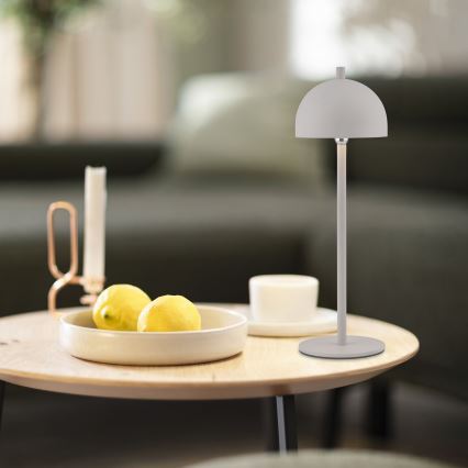 Schöner Wohnen 19244-39 - LED ar pieskārienu regulējama uzlādējama āra galda lampa BELLIS LED/2,5W/5V 2600 mAh IP54 pelēka