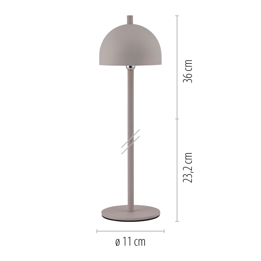 Schöner Wohnen 19244-39 - LED ar pieskārienu regulējama uzlādējama āra galda lampa BELLIS LED/2,5W/5V 2600 mAh IP54 pelēka