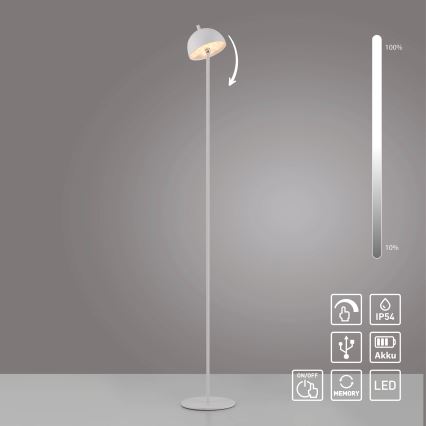 Schöner Wohnen 19245-16 - LED regulējama skārienjutīga uzlādējamā āra stāvlampa BELLIS LED/2,5W/5V 2600 mAh IP54 balta