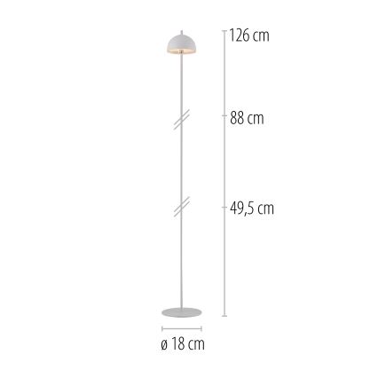 Schöner Wohnen 19245-16 - LED regulējama skārienjutīga uzlādējamā āra stāvlampa BELLIS LED/2,5W/5V 2600 mAh IP54 balta