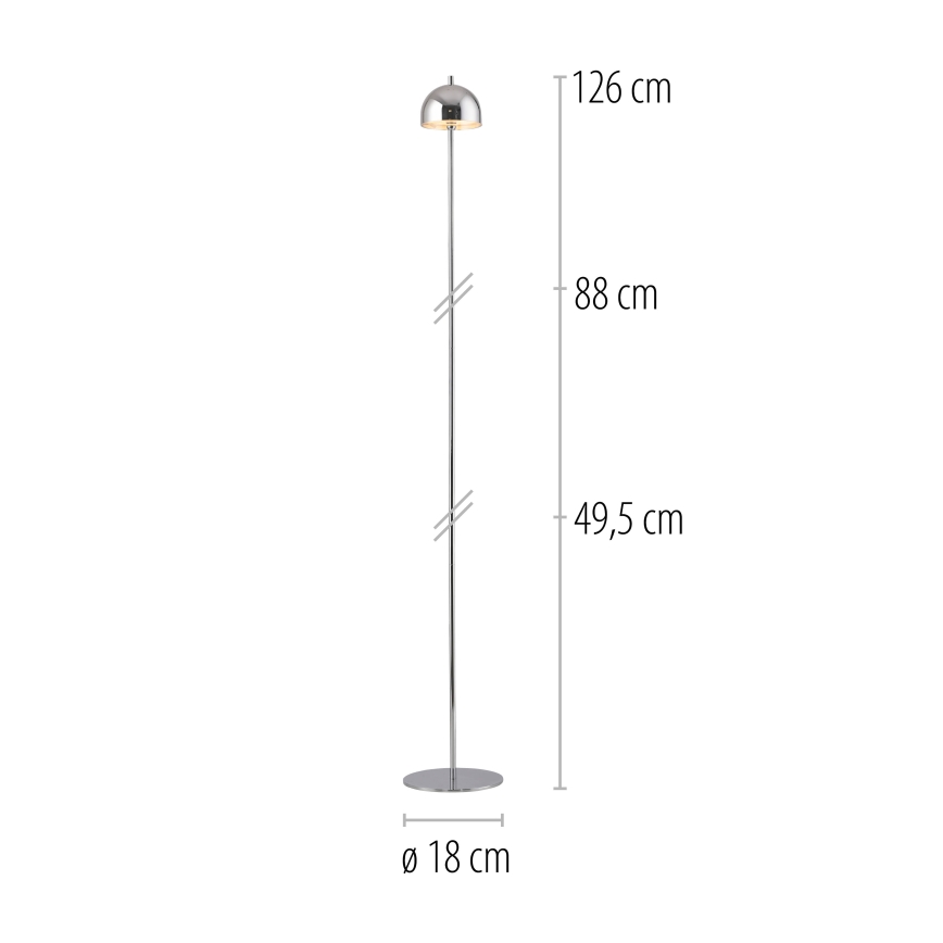 Schöner Wohnen 19245-17 - BELLIS āra LED stāvlampa, skārienjūtīga un regulējama, uzlādējama, LED/2,5W/5V 2600 mAh IP54, spīdīgs hroms