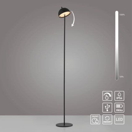 Schöner Wohnen 19245-18 - LED skārienvadāma, ar regulējamu spilgtumu, uzlādējama āra stāvlampa BELLIS LED/2,5W/5V 2600 mAh IP54 melna