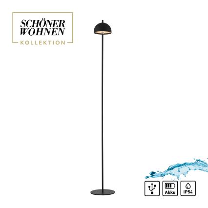 Schöner Wohnen 19245-18 - LED skārienvadāma, ar regulējamu spilgtumu, uzlādējama āra stāvlampa BELLIS LED/2,5W/5V 2600 mAh IP54 melna