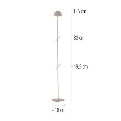 Schöner Wohnen 19245-39 - LED dimmējama skārienvadāma uzlādējama āra stāvlampa BELLIS LED/2,5W/5V 2600 mAh IP54 pelēka