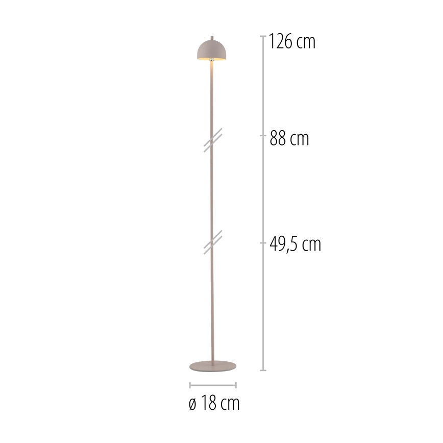 Schöner Wohnen 19245-39 - LED dimmējama skārienvadāma uzlādējama āra stāvlampa BELLIS LED/2,5W/5V 2600 mAh IP54 pelēka