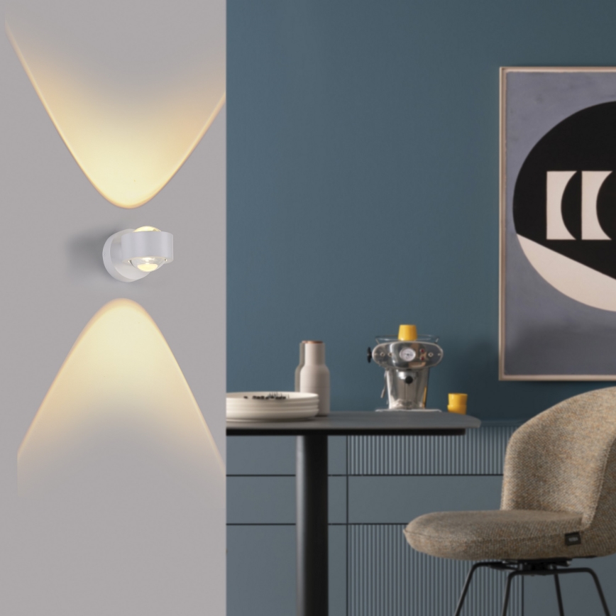 Schöner Wohnen 19331-16 - LED sienas gaismeklis CHIA 2xLED/2W/230V balts