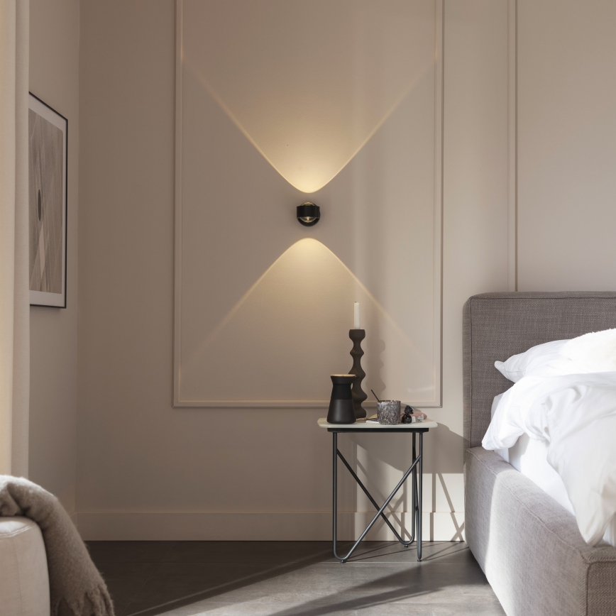 Schöner Wohnen 19331-18 - LED sienas gaismeklis CHIA 2xLED/2W/230V melns