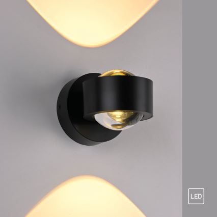 Schöner Wohnen 19331-18 - LED sienas gaismeklis CHIA 2xLED/2W/230V melns