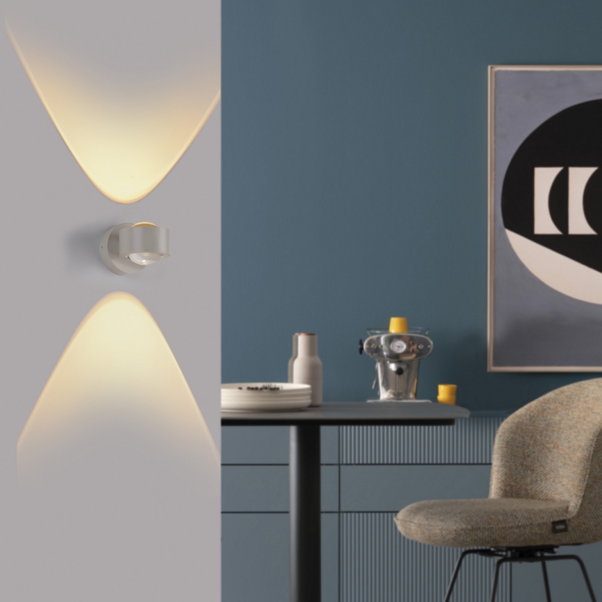 Schöner Wohnen 19331-39 - LED sienas gaismeklis CHIA 2xLED/2W/230V pelēks