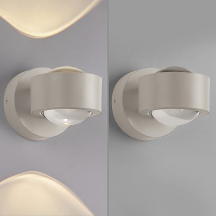 Schöner Wohnen 19331-39 - LED sienas gaismeklis CHIA 2xLED/2W/230V pelēks