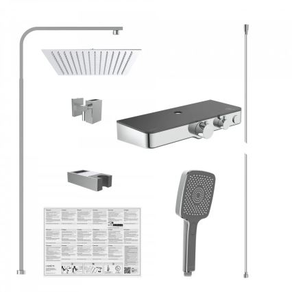 Schütte 60531 - Dušas komplekts ar termostatisko jaucējkrānu OCEAN spīdīgs hroms/antracīts