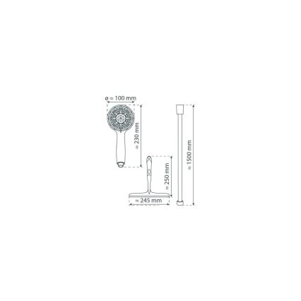 Schütte 64197 - Dušas komplekts spīdīgs hroms + stikla gumijas tīrītājs