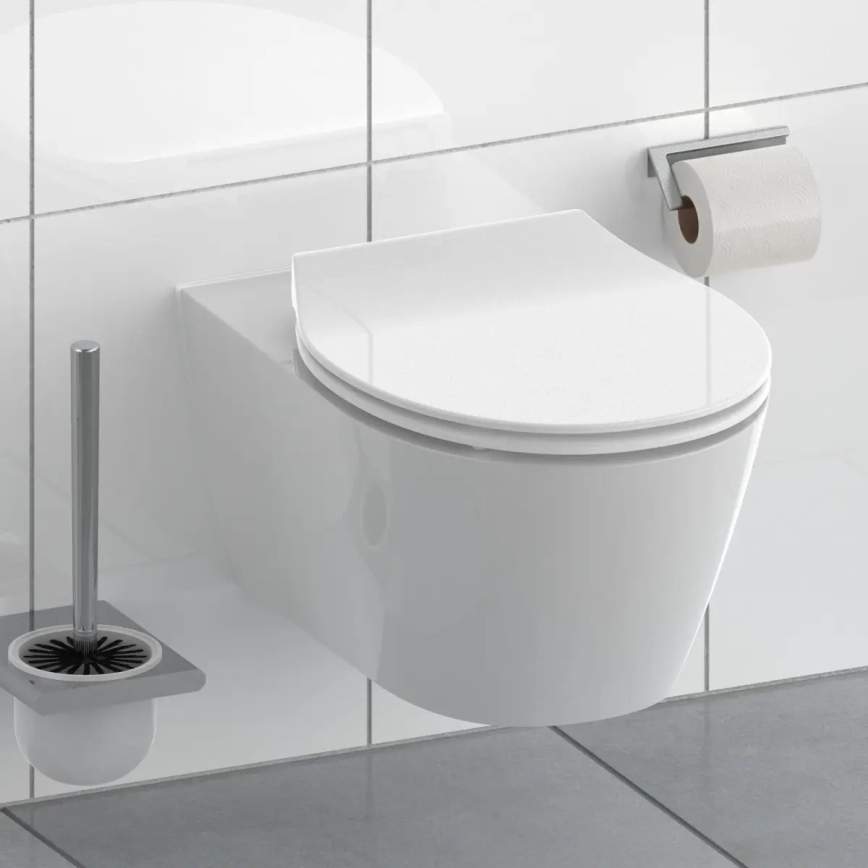 Schütte 82700 - SLIM WHITE tualetes sēdeklis ar lēnu aizvēršanu (SoftClose), duroplasts