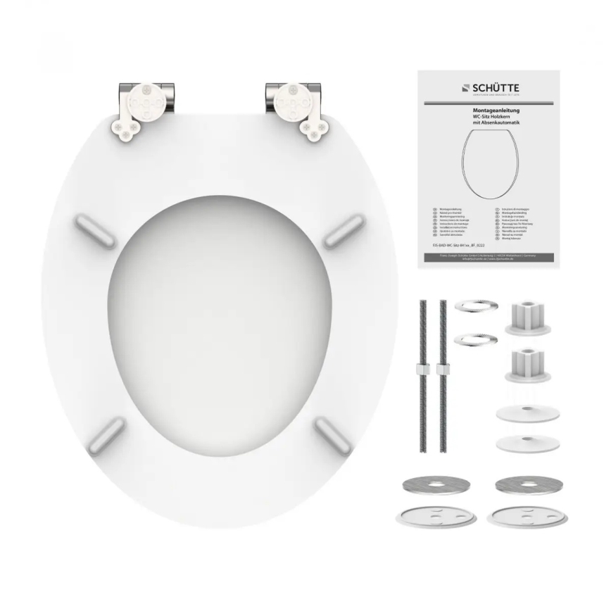 Schütte 84100-A - tualetes sēdeklis WHITE ar SoftClose, izgatavots no MDF