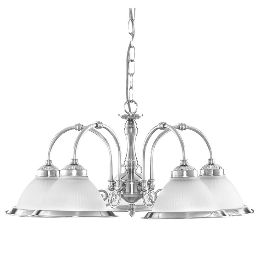 Searchlight - Lustra ar ķēdi AMERICAN DINER 5xE14/60W/230V spīdīgi hromēts