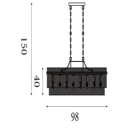 Searchlight - Lustra uz ķēdes LARA 8xE27/60W/230V