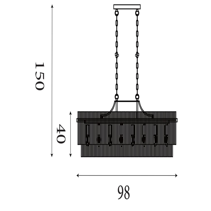 Searchlight - Lustra uz ķēdes LARA 8xE27/60W/230V