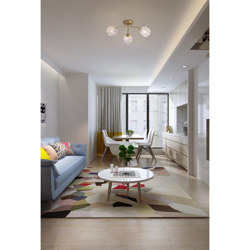 Searchlight - Tieši pie griestiem montējamā lustra ASTRAL 3xG9/33W/230V zelta