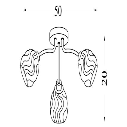 Searchlight - Tieši pie griestiem montējamā lustra ASTRAL 3xG9/33W/230V zelta