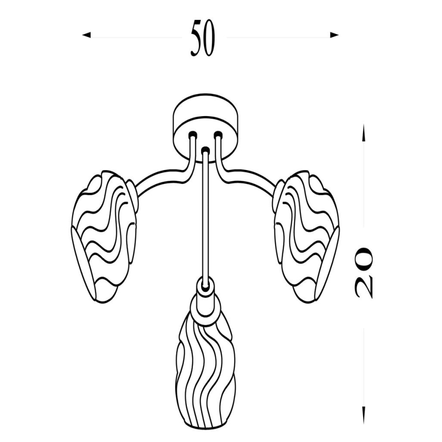Searchlight - Tieši pie griestiem montējamā lustra ASTRAL 3xG9/33W/230V zelta