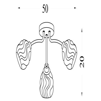 Searchlight - Piestiprināma griestu lampa ASTRAL 3xG9/33W/230V matēts hroms
