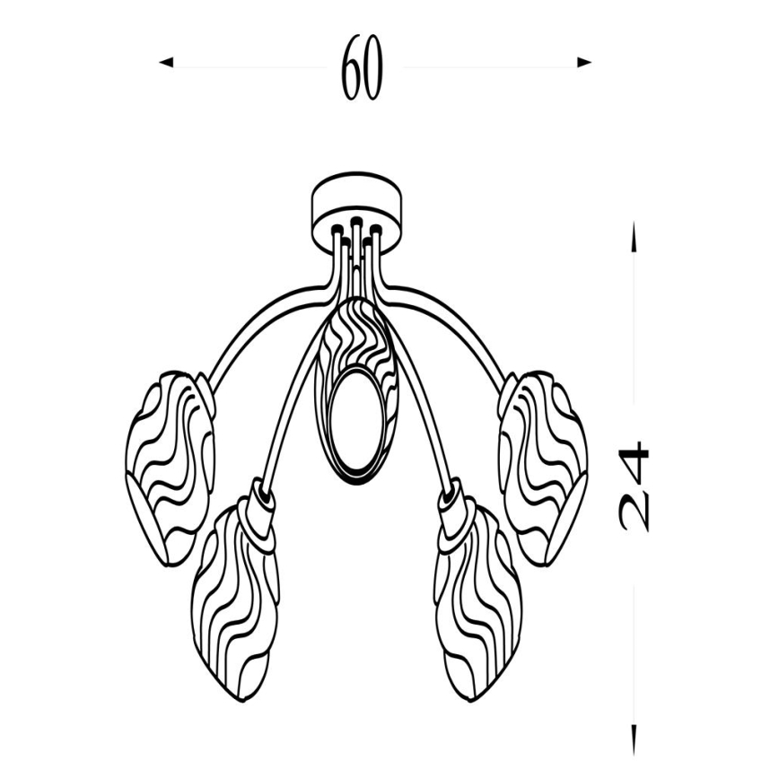 Searchlight - Pie griestiem piestiprināma lustra ASTRAL 5xG9/33W/230V zeltaina
