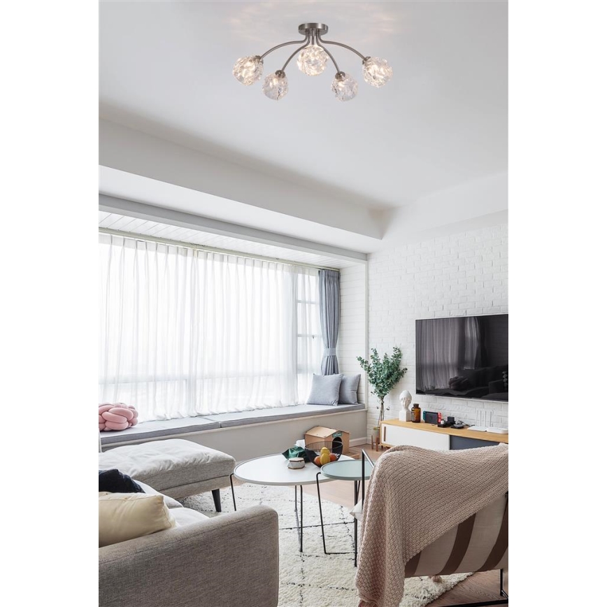 Searchlight - Virsmas piestiprināma griestu lampa ASTRAL 5xG9/33W/230V matēts hroms