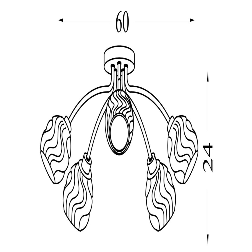 Searchlight - Virsmas piestiprināma griestu lampa ASTRAL 5xG9/33W/230V matēts hroms