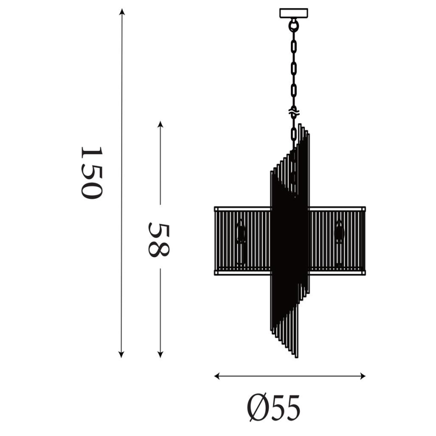 Searchlight - Lustra ar ķēdi LARA 6xE14/60W/230V
