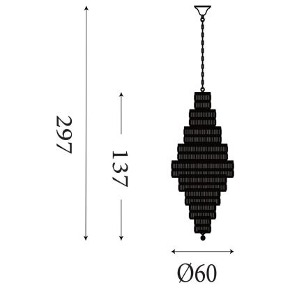 Searchlight - Pakaramā lustra uz ķēdes EMPIRE 13xE14/60W/230V