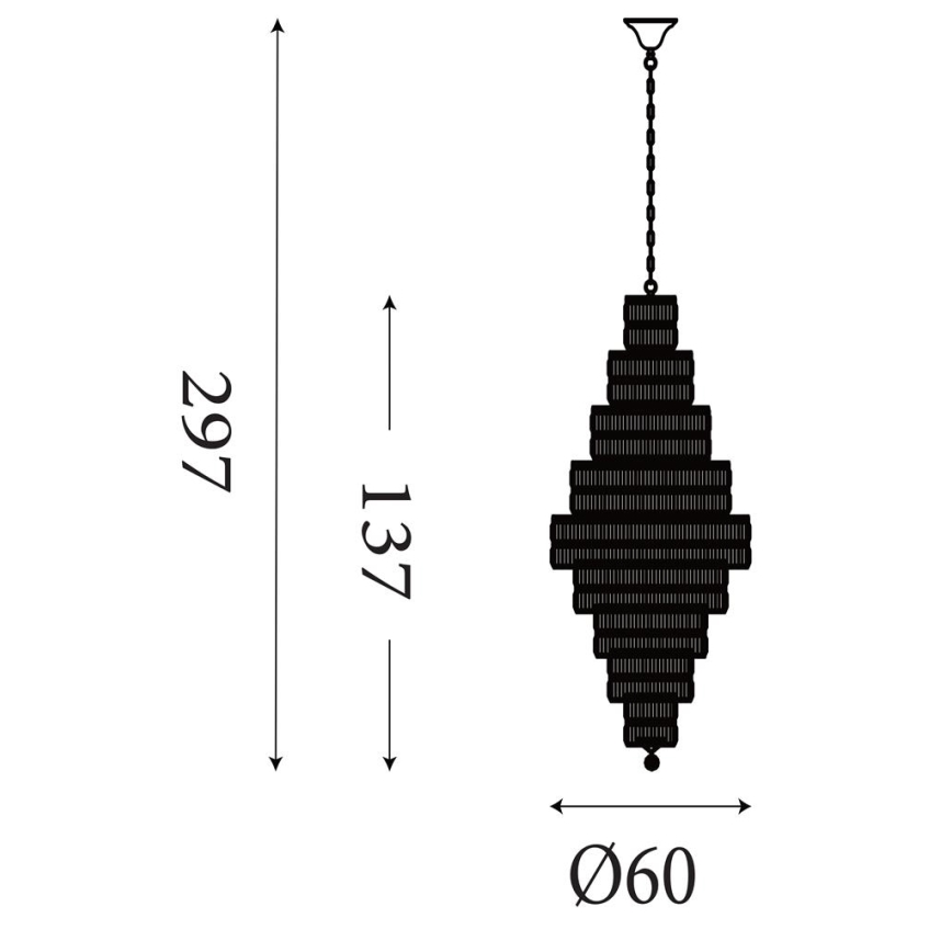 Searchlight - Pakaramā lustra uz ķēdes EMPIRE 13xE14/60W/230V