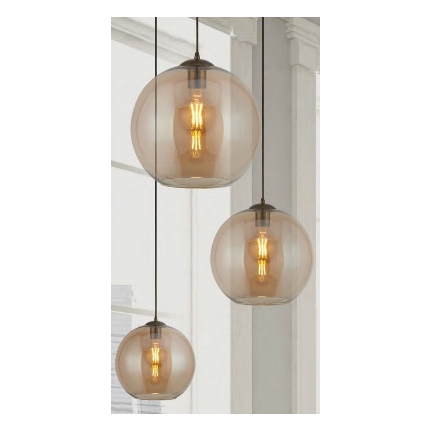 Searchlight - Lustra uz auklas BALL 1xE27/60W/230V brūna