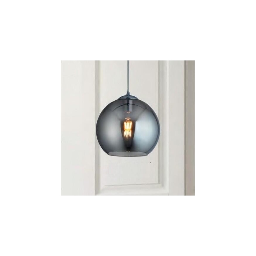 Searchlight - Lustra ar auklu BALL 1xE27/60W/230V sudraba