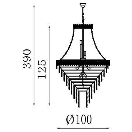 Searchlight - Lustra uz ķēdes LOUIS PHILLIPE 28xE14/60W/230V